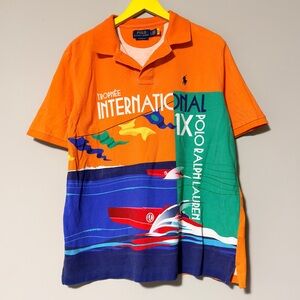 Polo Ralph Lauren all over pattern golf shirt size large